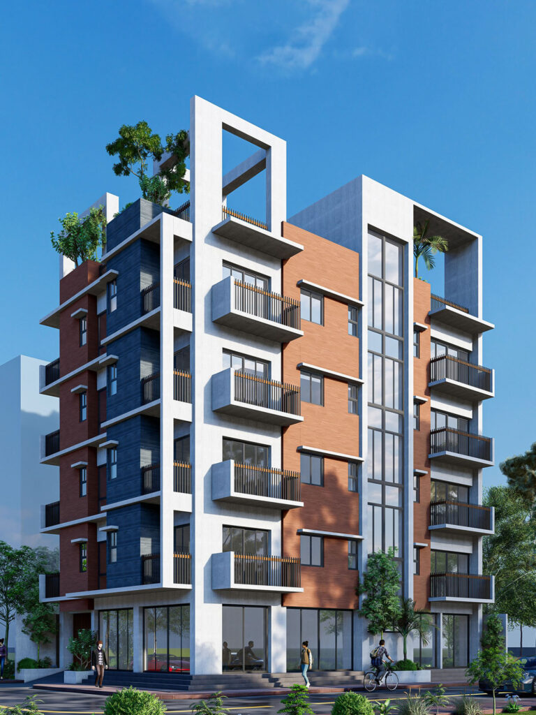 Modern residential building developed by Mahenur Properties Ltd in Chittagong.