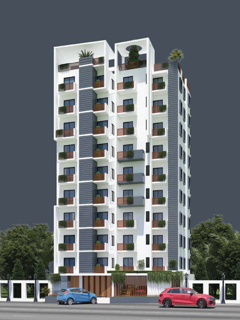 Modern residential building developed by Mahenur Properties Ltd in Chittagong.