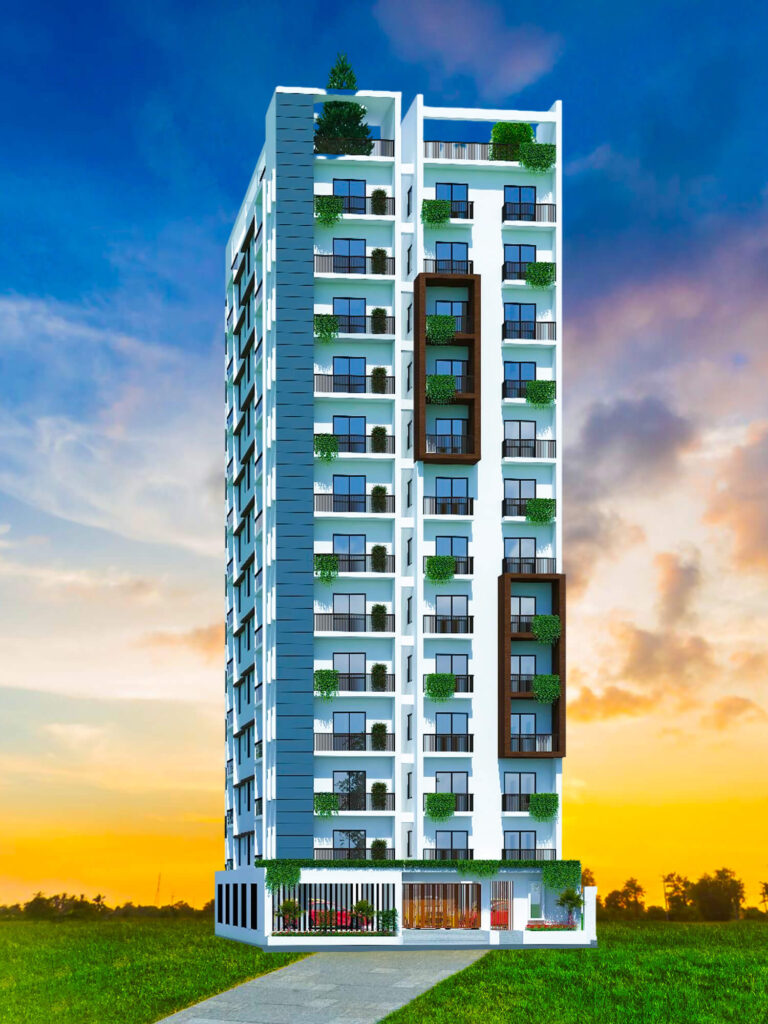 Modern residential building developed by Mahenur Properties Ltd in Chittagong.