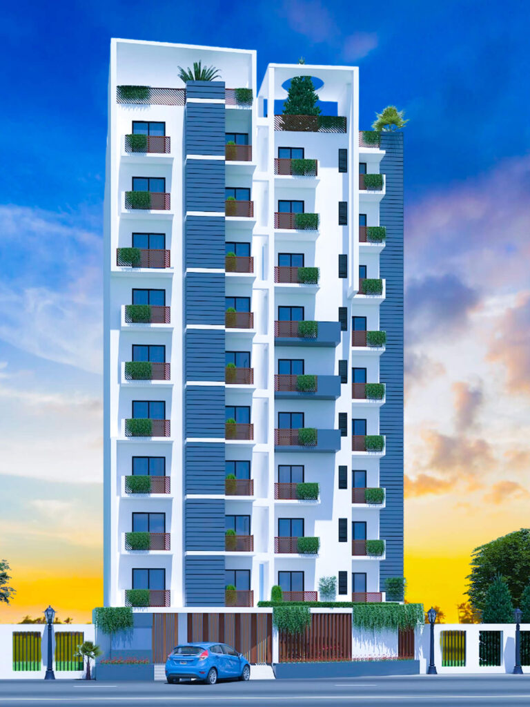 Modern residential building developed by Mahenur Properties Ltd in Chittagong.