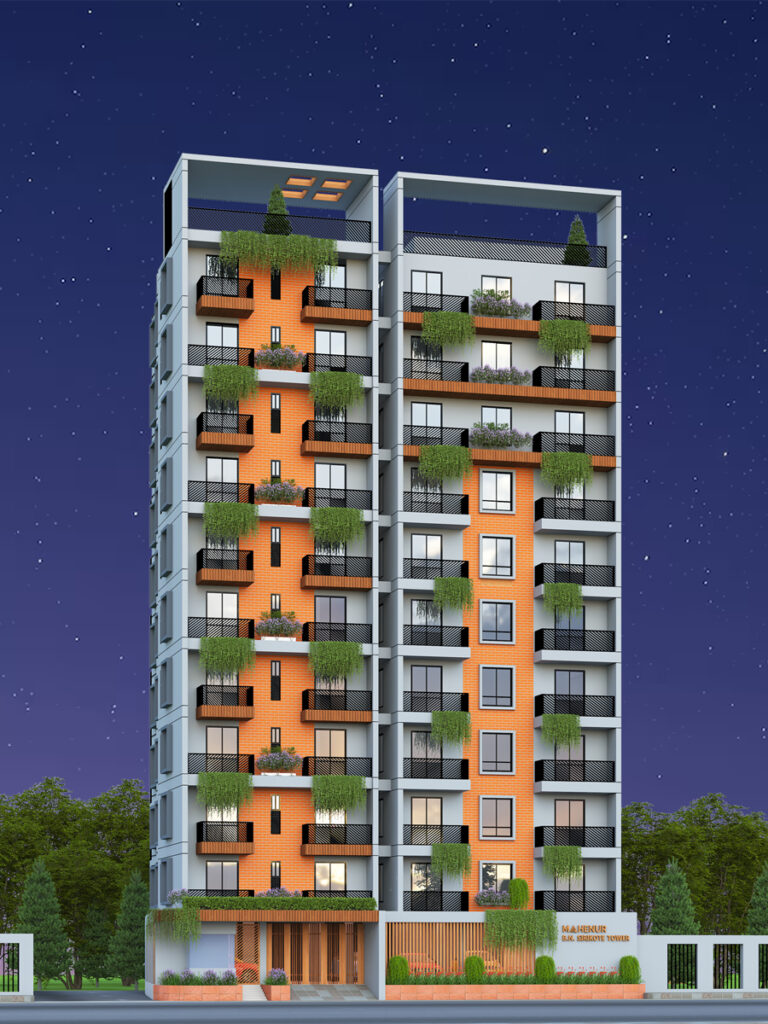 Modern residential building developed by Mahenur Properties Ltd in Chittagong.